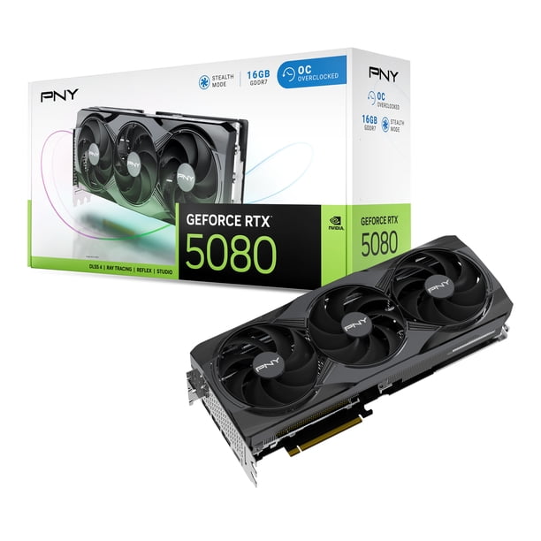 PNY GeForce RTX 5080 OC 16GB 256-Bit GDDR7 DLSS 4 PCI Express 5.0