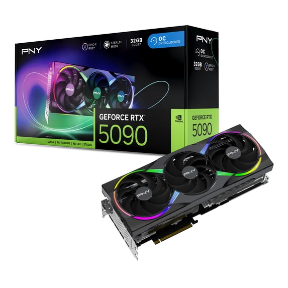 PNY NVIDIA GeForce RTX™ 5090 Epic-X™ ARGB OC Triple Fan, Graphics Card 32GB GDDR7, 3.5-Slot