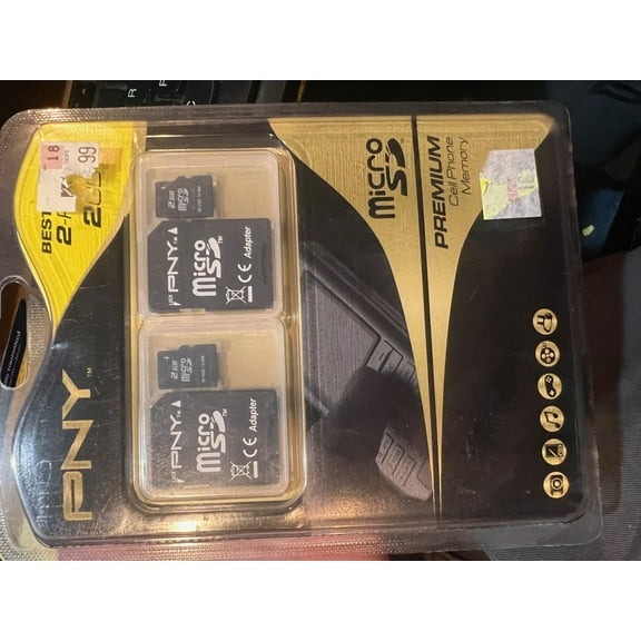 PNY Micro SD Premium Cell Phone Memory 2 Pack 2GB