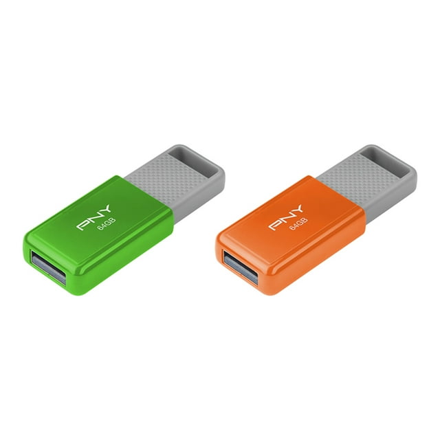 PNY USB 2.0 Flash Drives, 64GB, Pack Of 2 Flash Drives