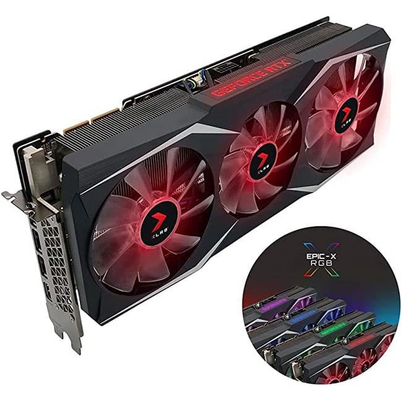 PNY VCG3090T24TFXMPB-O GeForce RTX 3090 Ti 24GB Gaming UPRISING EPIC-X RGB Overclocked Triple Fan Graphics Card&#44; Red - image 1 of 8