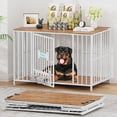 thumbnail image 1 of POAO 43"Dog Crate Furniture Foldable, No Assembly Dog Kennel Indoor for Large Dogs (60-80 lbs), Dog Cage with Adjustable Bowls &Name Tag,End Table, 1 of 7