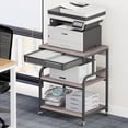 thumbnail image 1 of POAO Extra Large Printer Stand with Drawer, 5-Adjustable Heights 3 Tier Table with Wheels, Rolling Printer Cart with Storage,Home Office Use, 1 of 8