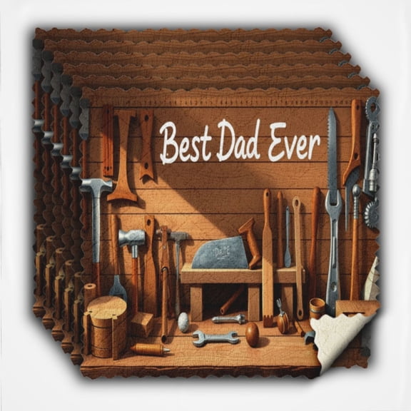 POBAZ 6 Pack Kitchen Cloth Dish Towels, Premium Dishcloths, Super Absorbent Coral Velvet Dishtowels, Nonstick Oil Washable Fast Drying, Best Dad Ever Work Desk