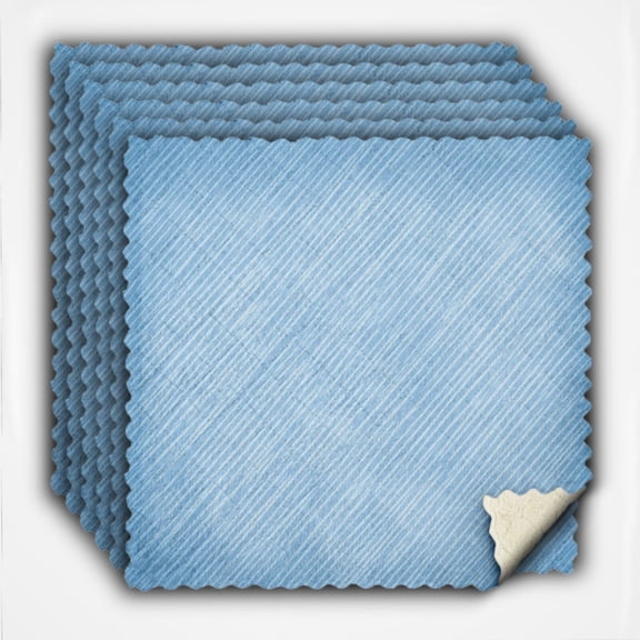 POBAZ 6 Pack Kitchen Cloth Dish Towels, Premium Dishcloths, Super Absorbent Coral Velvet Dishtowels, Nonstick Oil Washable Fast Drying, Light Blue Denim Pattern Texture