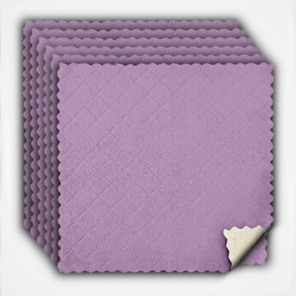 POBAZ 6 Pack Kitchen Cloth Dish Towels, Premium Dishcloths, Super Absorbent Coral Velvet Dishtowels, Nonstick Oil Washable Fast Drying, Lilac Lavender