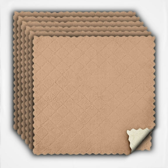 POBAZ 6 Pack Kitchen Cloth Dish Towels, Premium Dishcloths, Super Absorbent Coral Velvet Dishtowels, Nonstick Oil Washable Fast Drying, Sunkissed Gold