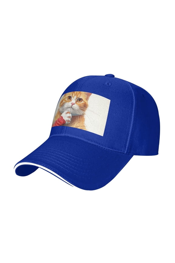 - Cat Think Baseball Cap Adjustable Size for Running Workouts and Outdoor Activities All Seasons casquette for Men Women