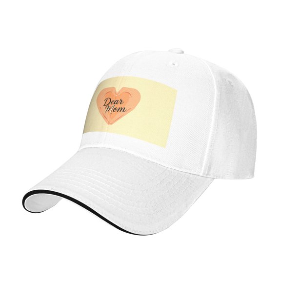 POBUDS - Flat vector design letter 'Dear Mom' Baseball Cap Adjustable Size for Running Workouts and Outdoor Activities All Seasons casquette for Men Women