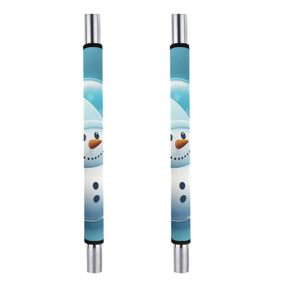 POBUDS HOME 2 PCS Refrigerator Door Handle Covers Kitchen Appliance Decor Handles Anti-Skid Anti-Static Protector Fridge, Dishwasher Oven, Ginger Snowman Crystal Ball