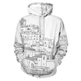 thumbnail image 1 of POBUDS Hoodie, Regular Fit Sporty Pullover Hooded Sweatshirt for Men Women Cinque Terre Italy Town XL, 1 of 6