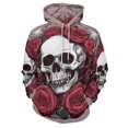 thumbnail image 1 of POBUDS Hoodie, Regular Fit Sporty Pullover Hooded Sweatshirt for Men Women Death Hawk ROse Muscle 4XL, 1 of 6