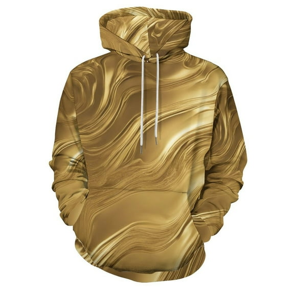 POBUDS Hoodie, Regular Fit Sporty Pullover Hooded Sweatshirt for Men Women Gold Liquid Gradient S