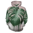 thumbnail image 1 of POBUDS Hoodie, Regular Fit Sporty Pullover Hooded Sweatshirt for Men Women Monstera Melt XL, 1 of 6