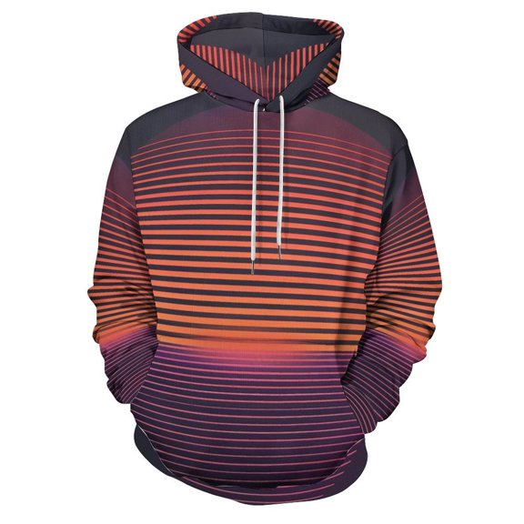 POBUDS Hoodie, Regular Fit Sporty Pullover Hooded Sweatshirt for Men Women Sunset Minimalist Muscle 4XL