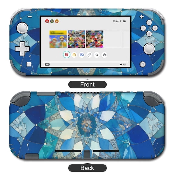 POBUDS Switch Skin | Sticker Wrap Vinyl Decal | Set Compatible with Nintendo Switch ( Switch Lite, Retro Mandala Glass Flower)