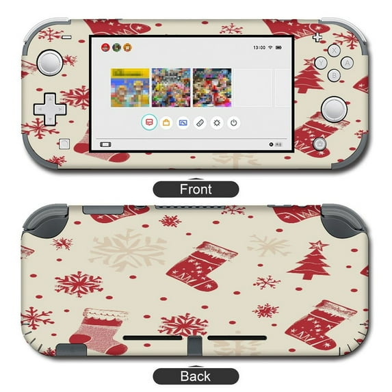 POBUDS Switch Skin | Sticker Wrap Vinyl Decal | Set Compatible with Nintendo Switch ( Switch OLED Model, Snow Gift Sock Christmas Pattern)