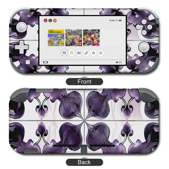 POBUDS Switch Skin | Sticker Wrap Vinyl Decal | Set Compatible with Nintendo Switch ( Switch OLED Model, Purple Flower)