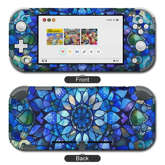 POBUDS Switch Skin | Sticker Wrap Vinyl Decal | Set Compatible with Nintendo Switch ( Switch OLED Model, Retro Glass Crystal Flower Art)