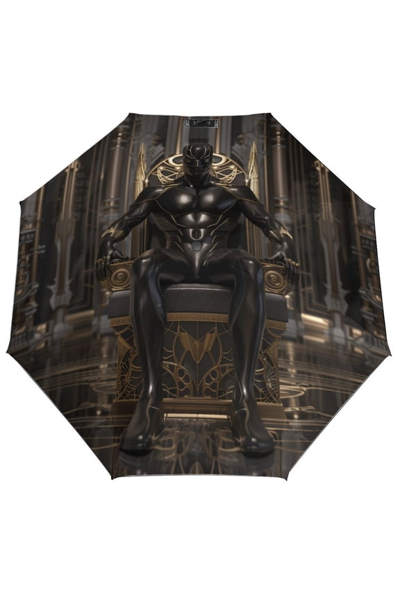 Windproof Automatic Umbrella – Steel-Carbon Fiber Frame, UV-Blocking Black Coating Inside, Auto Open/Close - Black King