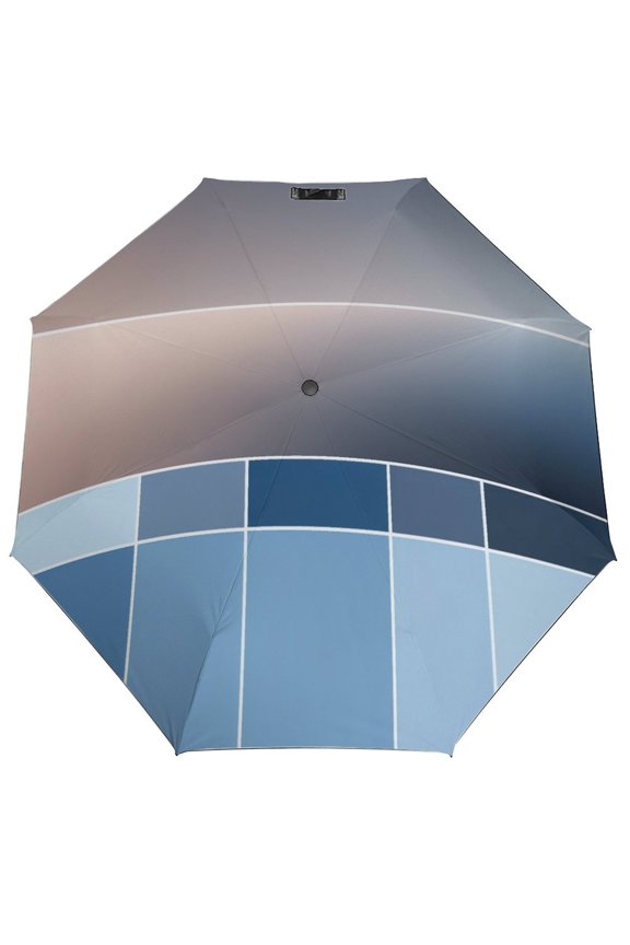 Windproof Automatic Umbrella – Steel-Carbon Fiber Frame, UV-Blocking Black Coating Inside, Auto Open/Close - Gradient Blue