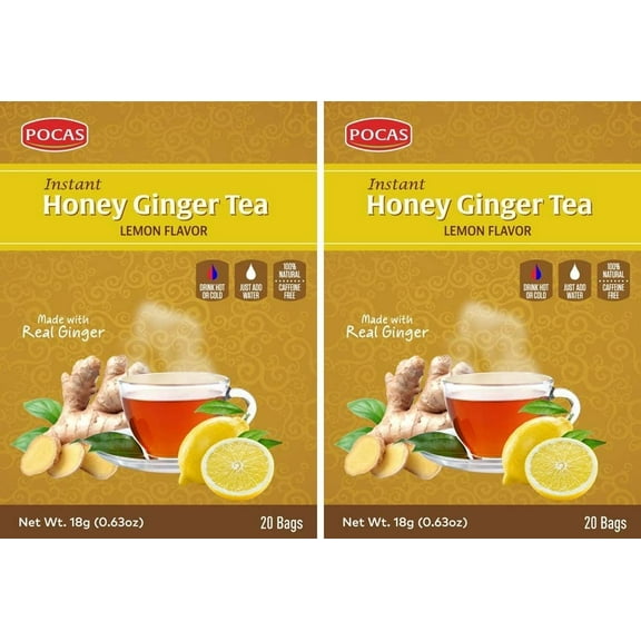 POCAS HONEY GINGER TEA WITH LEMON 40 BAGS