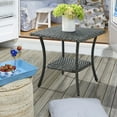 thumbnail image 1 of POCASSY 23.6" * 23.6" Coffee Table, Gray, Wicker Rattan, Patio, Balcony, Pool, Two-tier, 1 of 4
