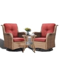 thumbnail image 1 of POCASSY 3 Piece Patio Set Outdoor Wicker Glider Rocking and Swivel Chairs with Cushions, 1 of 12
