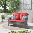 thumbnail image 1 of POCASSY 52.77" Wide Outdoor Wicker Loveseat With Cushions, 1 of 10