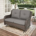 thumbnail image 1 of POCASSY 52" Width Outdoor Loveseat, Rocking Glider All Weather Wicker Patio Loveseat with Deep Seat for Porch Balcony and Backyard, Gray, 1 of 7