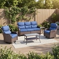 thumbnail image 1 of POCASSY 5PCS Outdoor Sectional Patio Furniture Set with Swivel Chairs, All Weather Wicker L Shape Outdoor Sectional Sofa Outdoor Conversation Set, 1 of 18