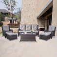 thumbnail image 1 of POCASSY 6 Piece Rattan Sofa Seating Group with Cushions, 1 of 8