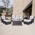 thumbnail image 1 of POCASSY 6 Piece Rattan Sofa Seating Group with Cushions, 1 of 7