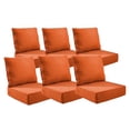 thumbnail image 1 of POCASSY 6" Thick Outdoor Chair Cushions Set of 6, 22" x 24" x 6" Outdoor Cushions for Patio Furniture, Deep Seat and High Back Cushion for Patio Rocking Dining Chair and Couch, Orange, 1 of 12