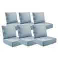 thumbnail image 1 of POCASSY 6" Thick Outdoor Chair Cushions Set of 6, 22" x 24" x 6" Outdoor Cushions for Patio Furniture, Deep Seat and High Back Cushion for Patio Rocking Dining Chair and Couch, Baby Blue, 1 of 12