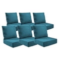 thumbnail image 1 of POCASSY 6" Thick Outdoor Chair Cushions Set of 6, 22" x 24" x 6" Outdoor Cushions for Patio Furniture, Deep Seat and High Back Cushion for Patio Rocking Dining Chair and Couch, Peacock Blue, 1 of 12