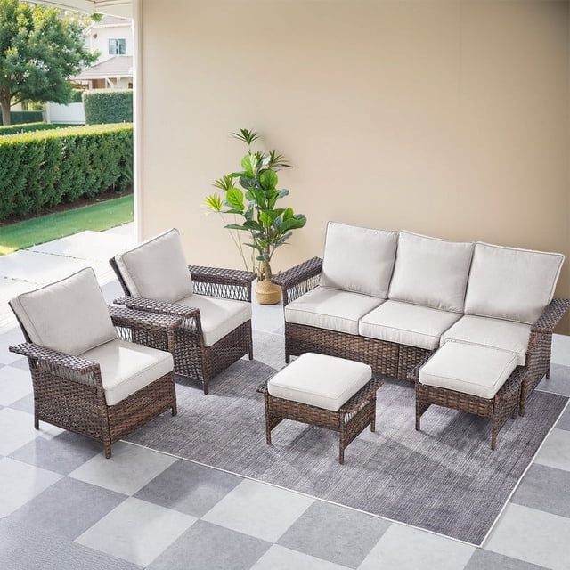 POCASSY 7 - Person Outdoor Seating Group with Cushions