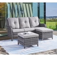 thumbnail image 1 of POCASSY 74" Wide Outdoor Wicker Patio Sofa with Cushions, 1 of 8