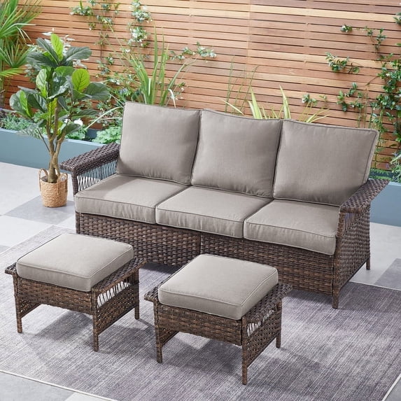 POCASSY 79" Wide Outdoor Patio Sofa with Cushions