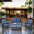 thumbnail image 1 of POCASSY 8 Piece Rattan Sofa Seating Group with Cushions, 1 of 11