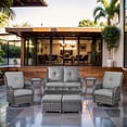 thumbnail image 1 of POCASSY 8 Piece Rattan Sofa Seating Group with Cushions, 1 of 11