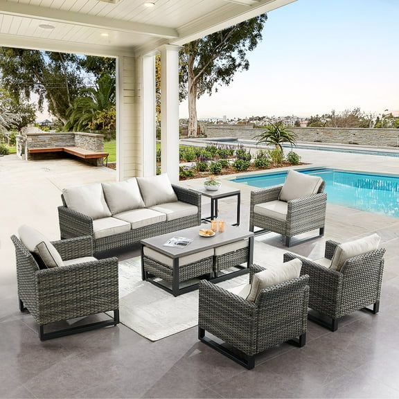 POCASSY 9 Piece Sofa Seating Group with Cushions