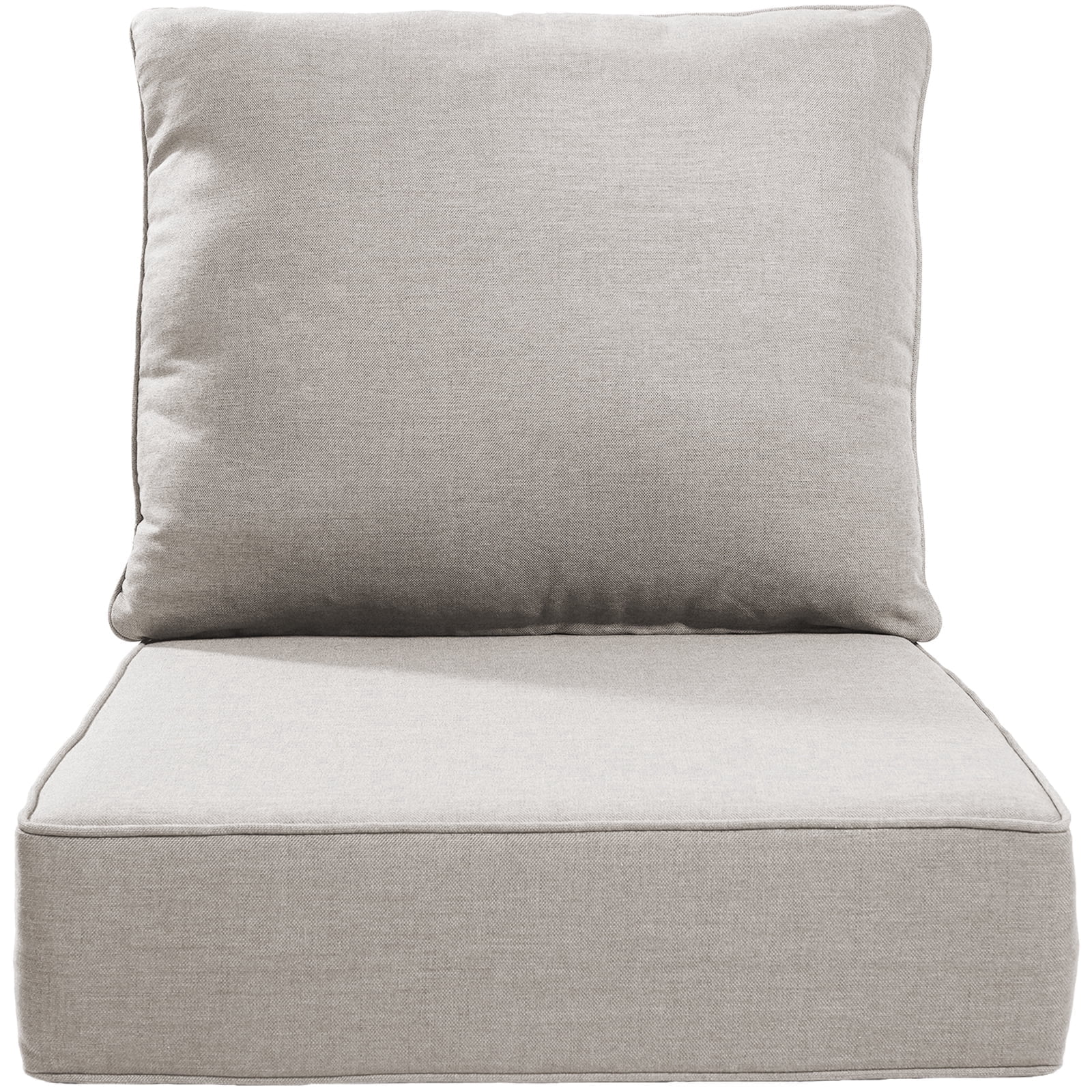 POCASSY 6" Thick Outdoor Chair Cushions, 24" x 24" x 6" Outdoor Cushions for Patio Furniture, Deep Seat and High Back Cushion for Patio Rocking Dining Chair and Couch, Beige