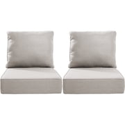 POCASSY 6" Thick Outdoor Chair Cushions Set of 2, 24" x 24" x 6" Outdoor Cushions for Patio Furniture, Deep Seat and High Back Cushion for Patio Rocking Dining Chair and Couch, Beige