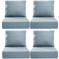 thumbnail image 1 of POCASSY 6" Thick Outdoor Chair Cushions Set of 4, 24" x 24" x 6" Outdoor Cushions for Patio Furniture, Deep Seat and High Back Cushion for Patio Rocking Dining Chair and Couch, Baby Blue, 1 of 12