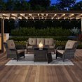 thumbnail image 1 of POCASSY Outdoor 4 Piece Rattan Sofa Seating Group with Cushions, 1 of 14