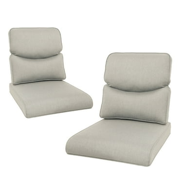 POCASSY Outdoor Chair Cushions, 22.5"*24"*6" Outdoor Cushion Set of 2 for Chairs Patio Furniture, Water Resistant, Fade Resistant, Deep Seat and High Back Cushion for Chair, Sofa, and Couch, Beige
