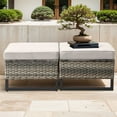 thumbnail image 1 of POCASSY Outdoor Patio Brown Ottoman with Cushion(Set of 2), 1 of 4