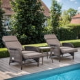 thumbnail image 1 of POCASSY Outdoor Recliner Chairs Set of 2 with Side Table, Adjustable Reclining Patio Chair with Cushion, Wicker Outdoor Chaise Lounge with Adjustable Backrest and Footrest, Ideal for Pool Deck, Gray, 1 of 9