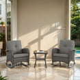 thumbnail image 1 of POCASSY Outdoor Rocking Chairs Set of 2 Wicker Rocker Chairs for Porch, 3 Pieces Brown Wicker Patio Furniture Rocking Set with Rattan Side Table Brown/Gray, 1 of 6